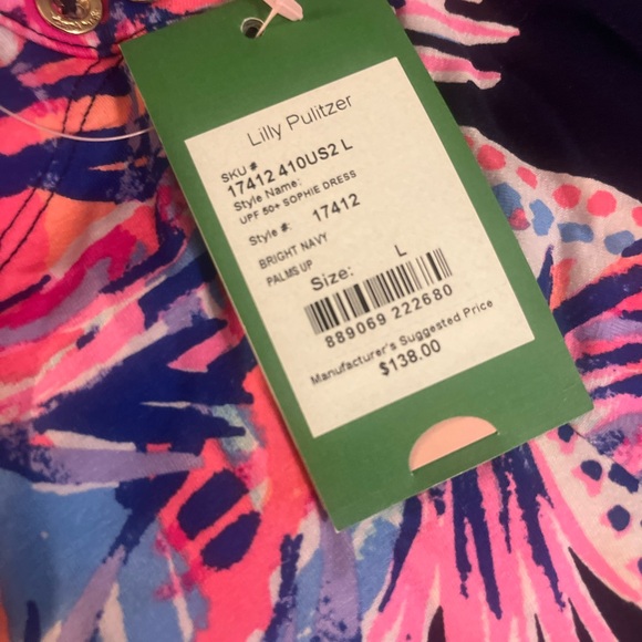 Lilly Pulitzer Pink and Purple Palm Print Mini Dress - Picture 3 of 4